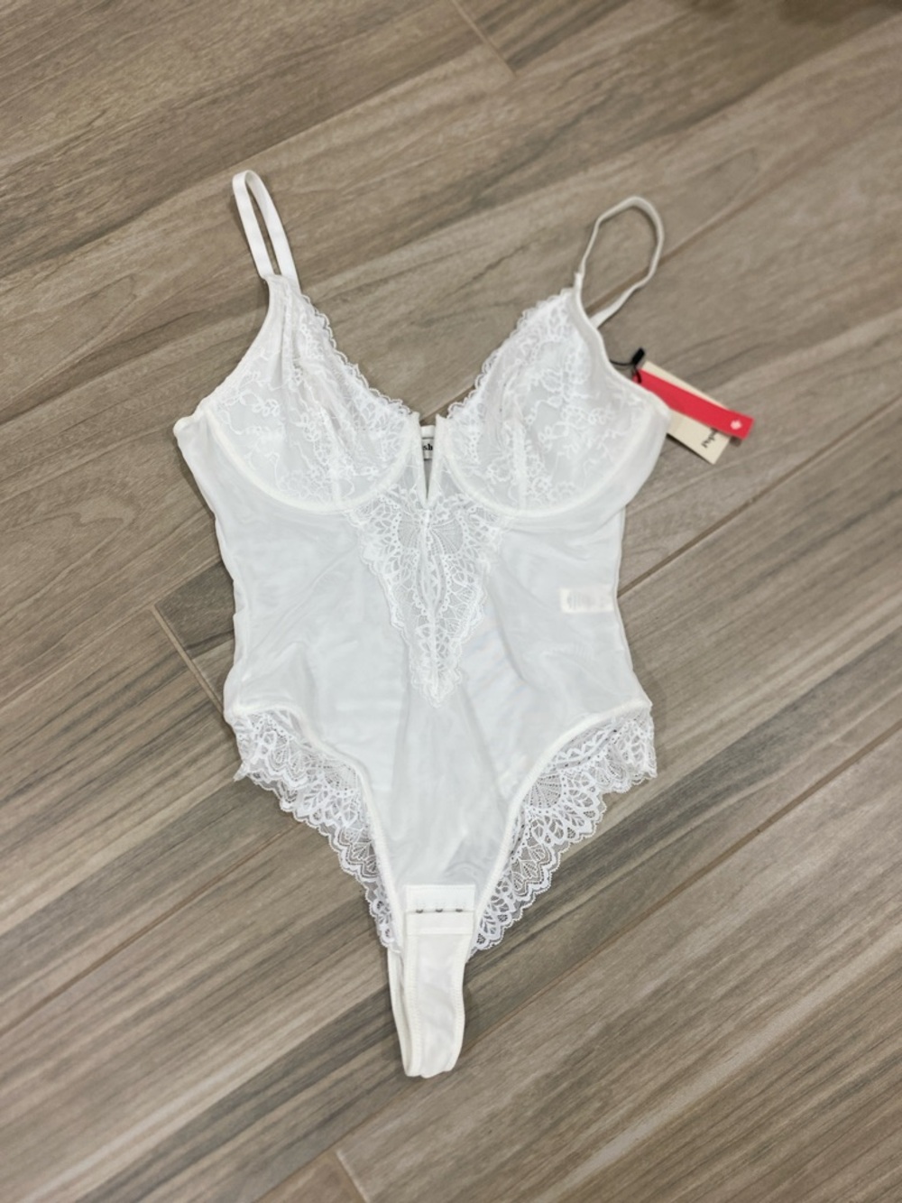 Delicate White Lace Bustier Bodysuit